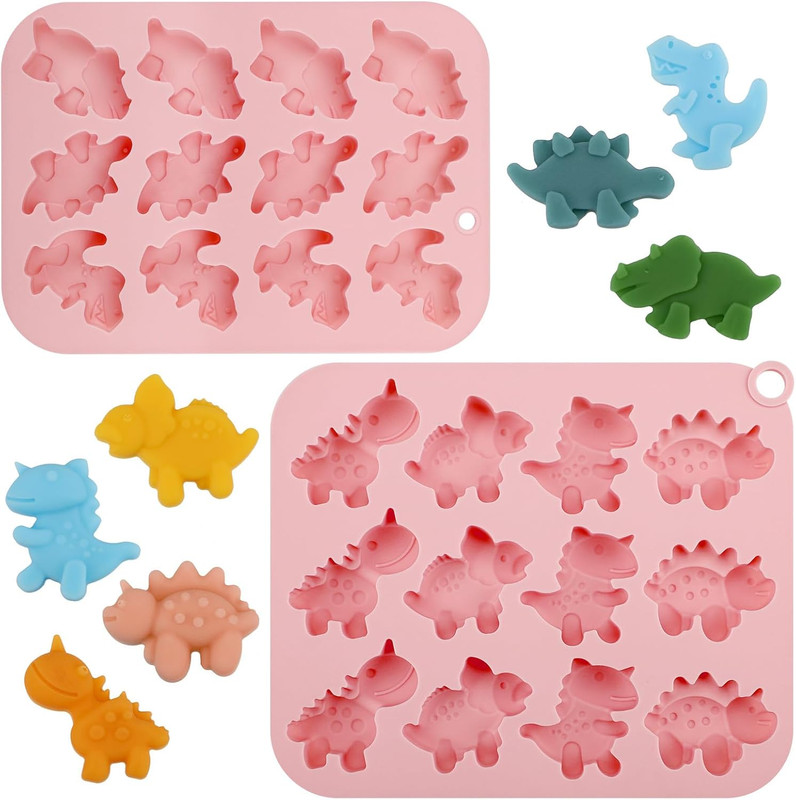 Chocolate Molds Silicone, 2pcs Mini Cute Dinosaurs Candy Ice Cube Making Silicon gallery