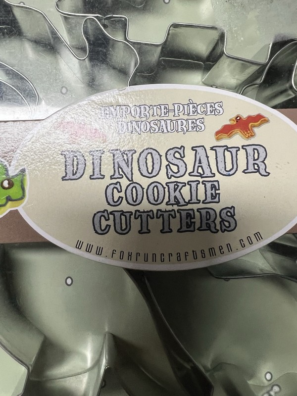 Fox Run Craftsmen Metal Cookie Cutters 2 Sets,Silver, 6-Pack, Dino and Valentine gallery