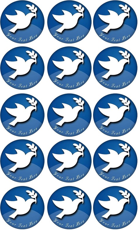 Peace Dove Edible Cupcake Toppers Decoration