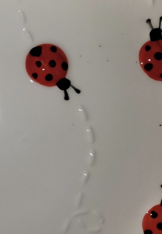 NEW-Ladybug Themed Cake Serving Pedestal Stand Ceramic Round 8" X 4.5" gallery