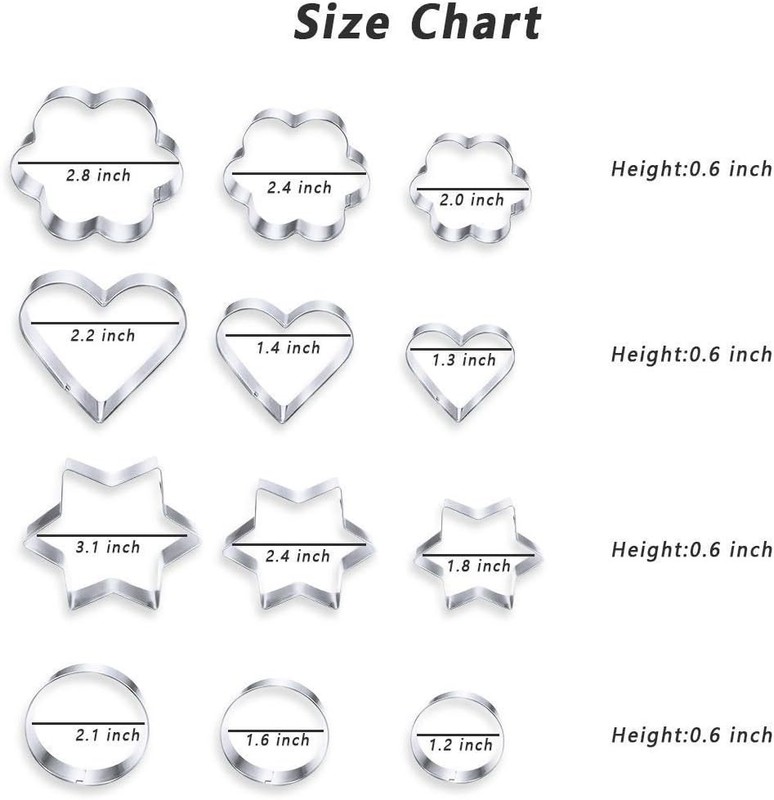 Creative Baking with 12PCS Stainless Steel Cookie Cutters - Perfect for Gifts gallery