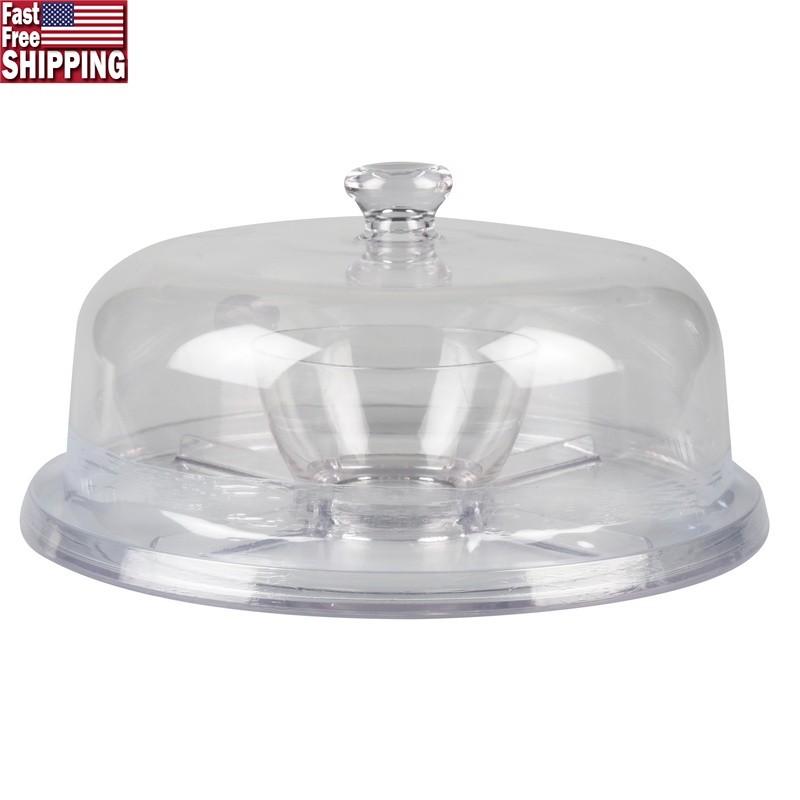 Acrylic 5 in 1 Cake Dome Multi-functional Serve Tray Cake Stand Dip Server New