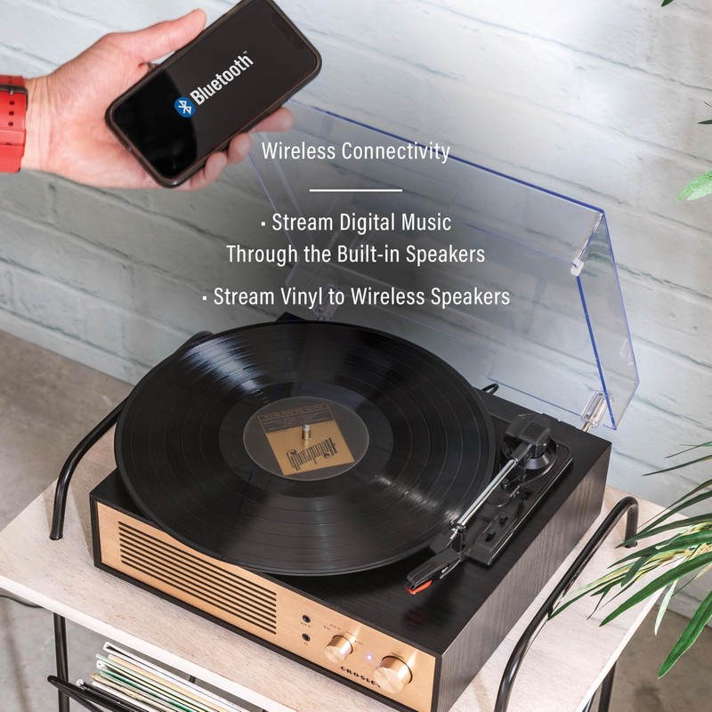 Crosley Cr6045A-Bk Miles 3-Speed Bluetooth In/Out Record Player Turntable gallery
