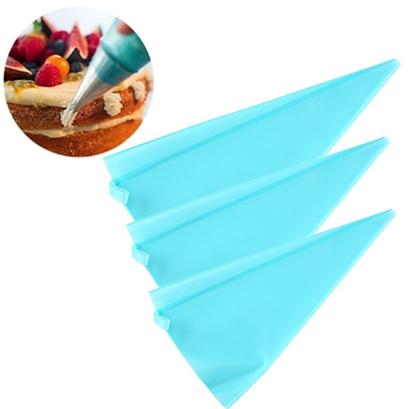 3 Pcs TPU Pastry Bags Icing Piping Bags Baking Cake Decorating Tools Blue gallery