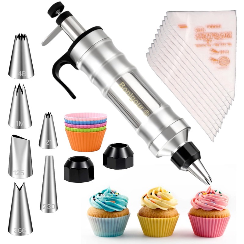 Dessert Decorating Syringe Set | Frosting Piping Kit Decorating Tools 6 Pipin…