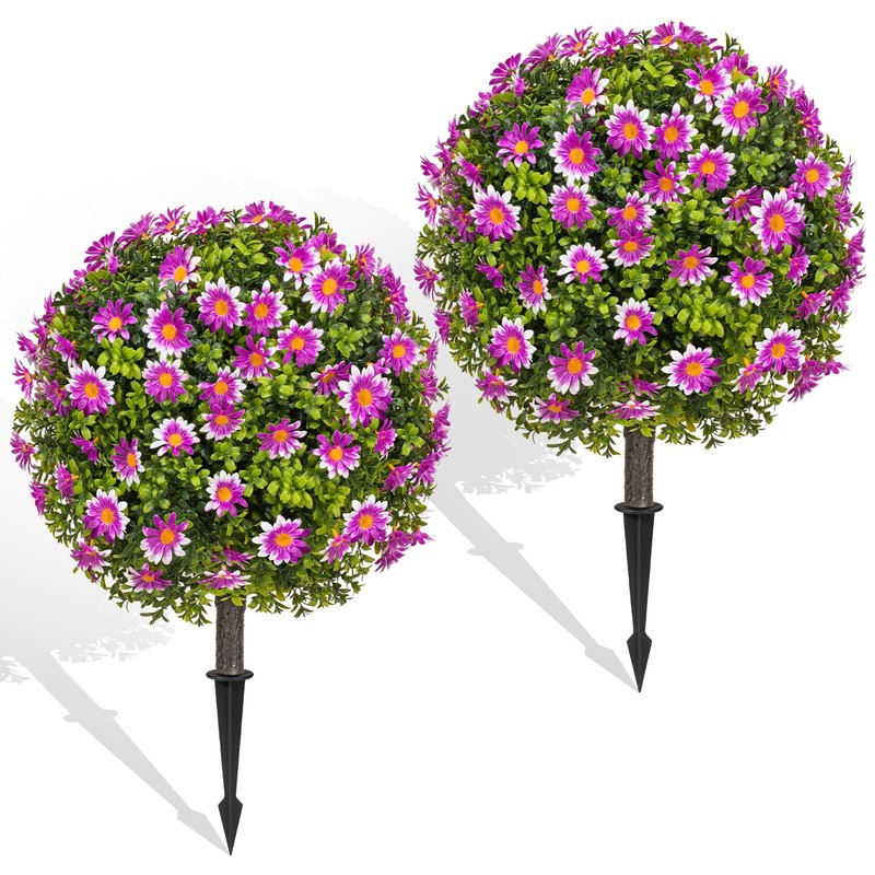 Grewyear Faux Outdoor Plants – 18 Wide Set Of 2 Artificial Boxwood Plants
