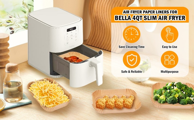 Air Fryer Disposable Paper Liner for Bella 4Qt Slim Air Fryer, 130PCs Food gallery