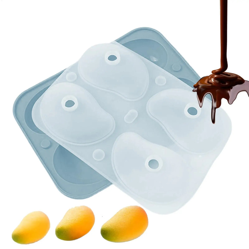 3D Mango Silicone Mold 4-Cavity Food Grade Mousse Cake Molds Kitchen Baking Tool gallery