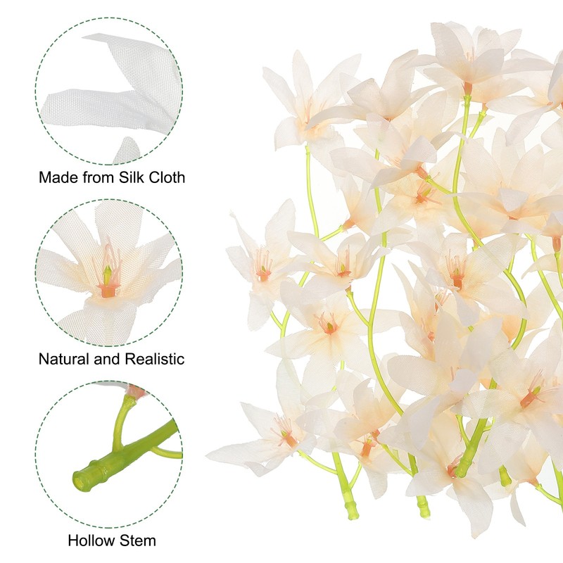 12Pcs 7" Artificial Orchid Flower Floating Candles Simulation Flower Champagne gallery