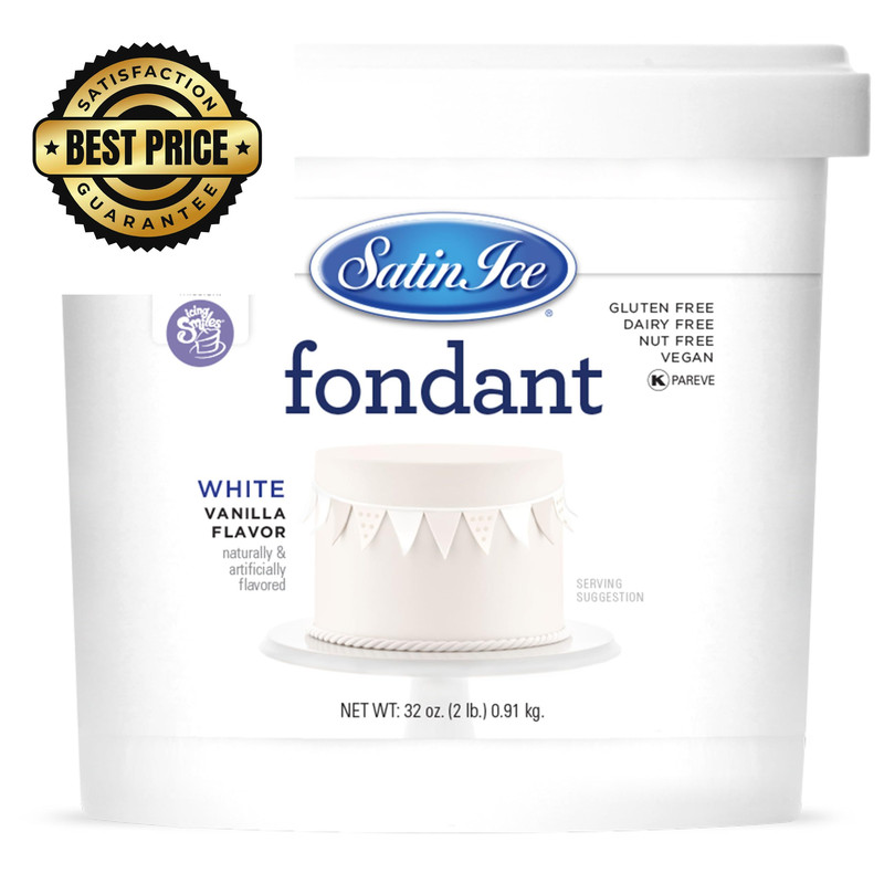 Satin Ice Fondant for Cake Decorating, White (2 2 Pound (Pack of 1),
