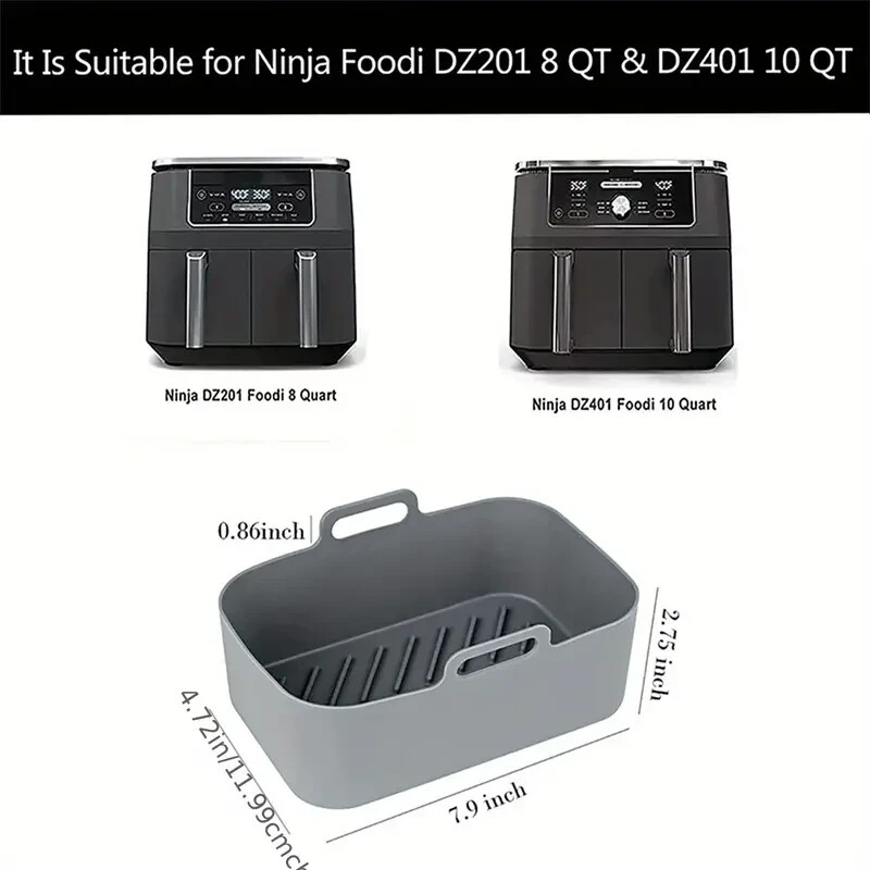 20cm X 12cm Silicone Air Fryer Liner Replacement Baking Tray Basket , Non-stick gallery