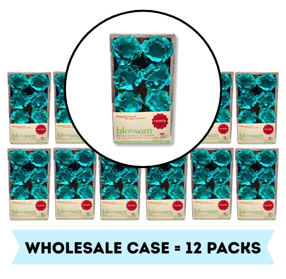 Wholesale Blossom Flower Candy Cups 12 Pack Case: Tifani Teal 50% OFF Retail