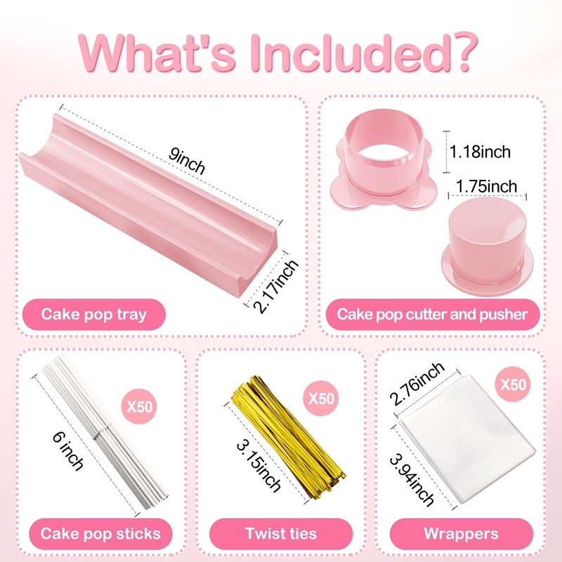 Round Cake Pop Mold Set with 50PCS Sticks Bags Ties,1.75 Inch Cake Pop Cutter... gallery