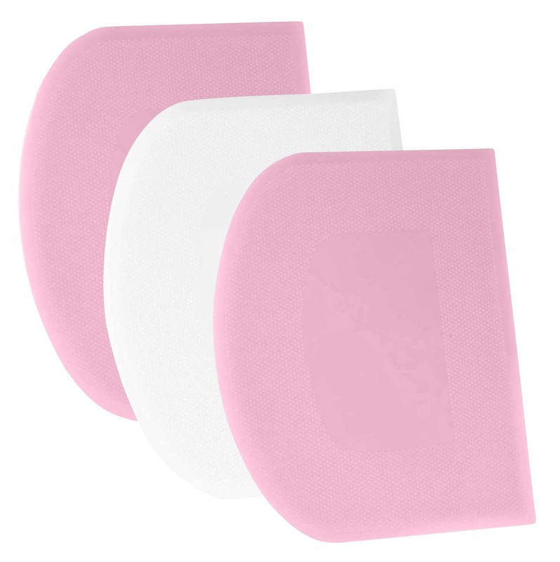 Dough Scraper Bench Scraper – 3P 9.5×6.1″ Plastic Flexible Bowl Scraper, Shar…