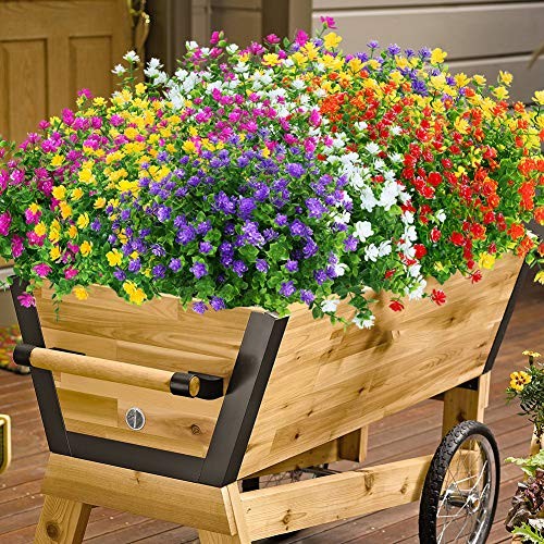 Bundles Outdoor Artificial Flowers UV Resistant Fake Boxwood Plants, 24 Purple gallery