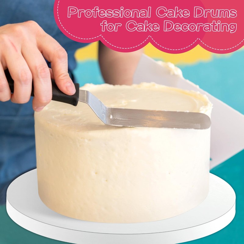 4 PCS 12 Inch Round 1/2 Inch Thick White Cardboard Cake Boards Drums Baking gallery
