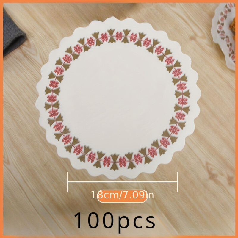 100x Floral Round Fried Food Pads Doilies Paper Lace Placemats Disposable Safety gallery