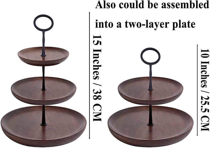 15 Inches 3-Tier Cupcake Black Stand Hardware Fittings, Metal Mold Oval Holde... gallery
