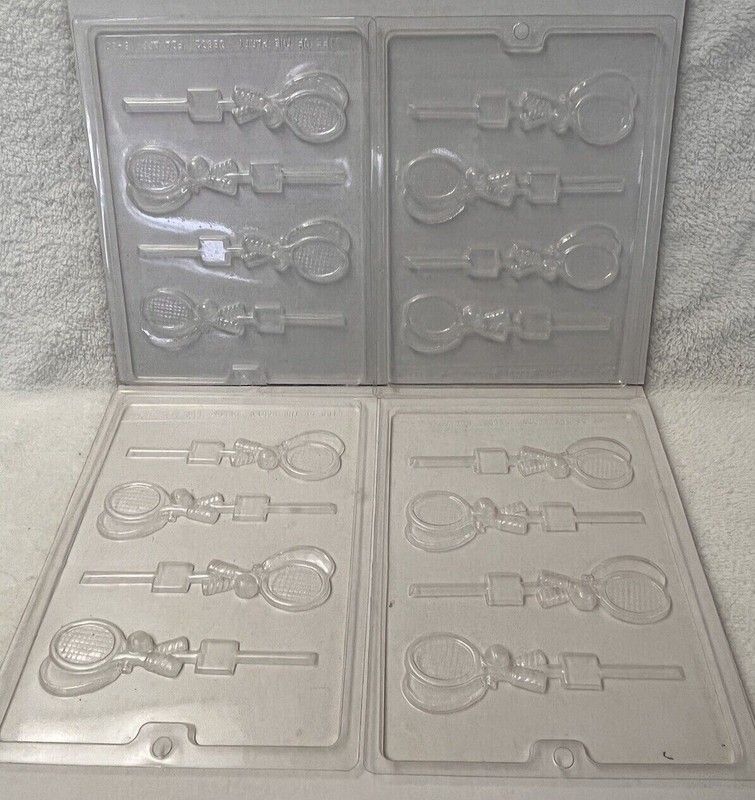 Set of (4) Tennis Racket Chocolate Candy Lollipop Molds  gallery