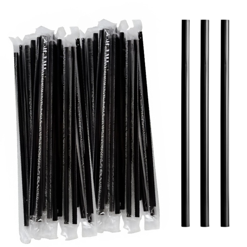 Concession Essentials Jumbo 7.75" Tall Black Wrapped Standard Plastic. Pack o...