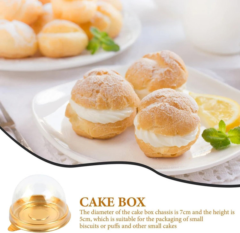 50Pcs Clear Plastic Mini Cake Box with Dome Lids, Mini Muffin Container Box Moon gallery