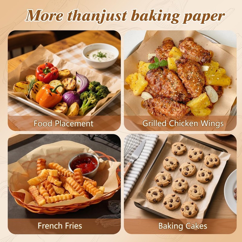 300 Pcs Parchment Paper Sheets, 12x17 Inches Unbleached Baking Paper, Non gallery