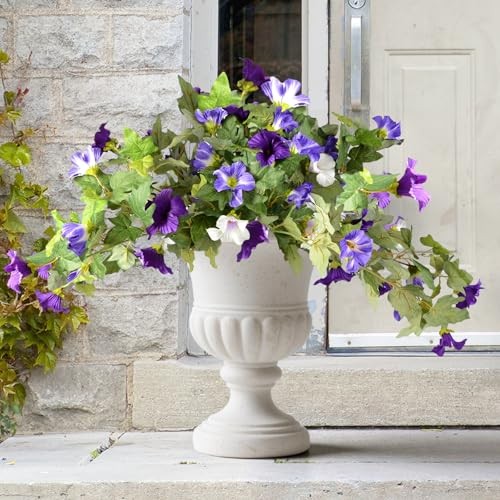 loveMoment Artificial Morning Glory Fake Flowers for Outdoor Purple White