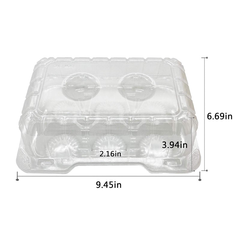 Clear Cupcake Containers,12pc Plastic Disposable High Dome Cupcake Boxes 6 Co... gallery