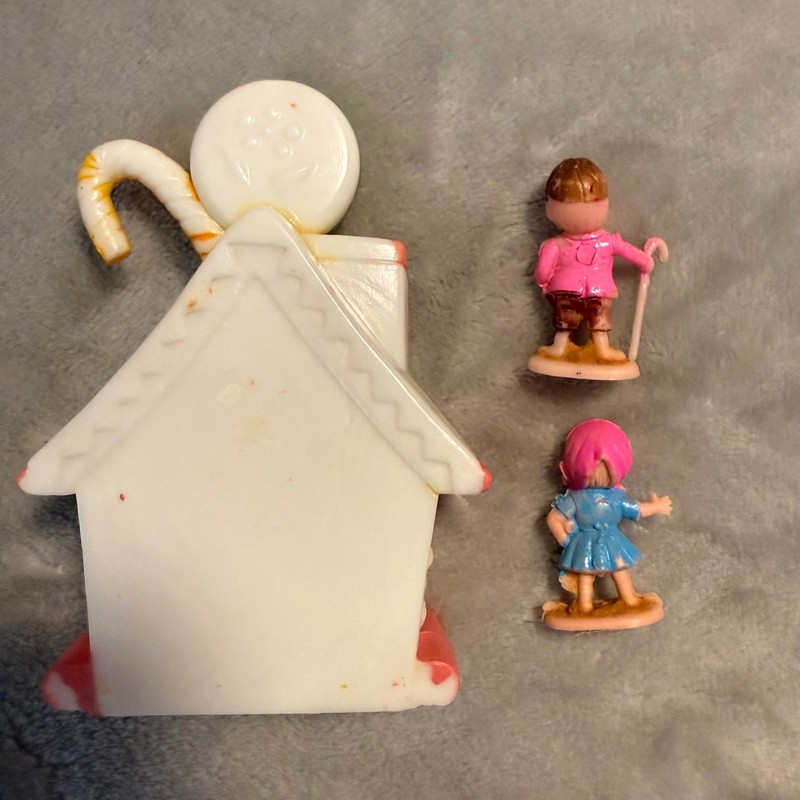 Vintage Gingerbread House Christmas Cake Topper Set 3pc 1990s gallery