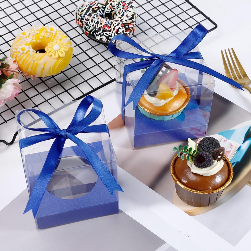 50Pcs Clear Plastic Cupcake Boxes, 3.5 Inch Single Cupcake Containers, Indivi... gallery