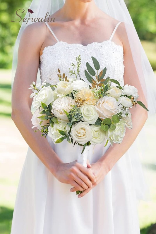 Serwalin Artificial Flowers Baby Shower Home Wedding Decor Bouquets gallery