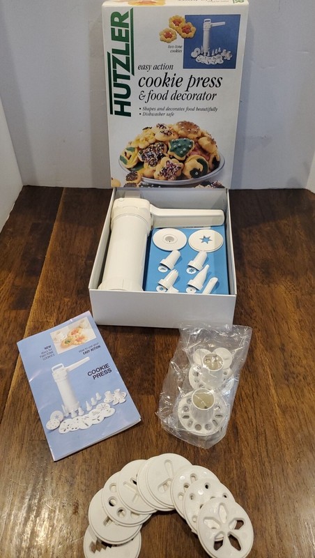Vintage German Made Hutzler Gerda Easy Action Cookie Press & Food Decorator Box