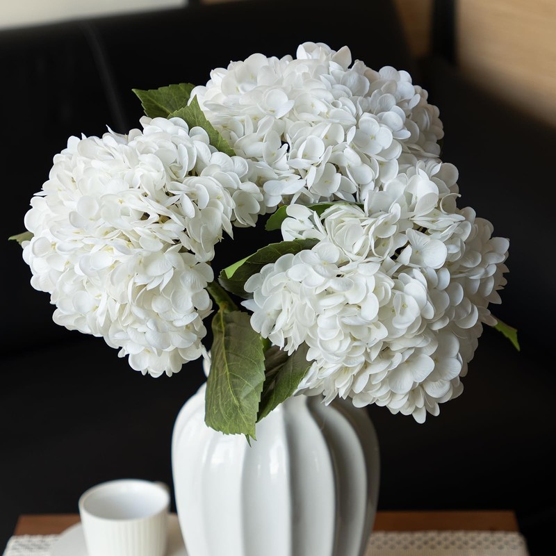 3PCS 22 inch Lifelike Artificial Hydrangea Large Flowers Artificial Flowers D…