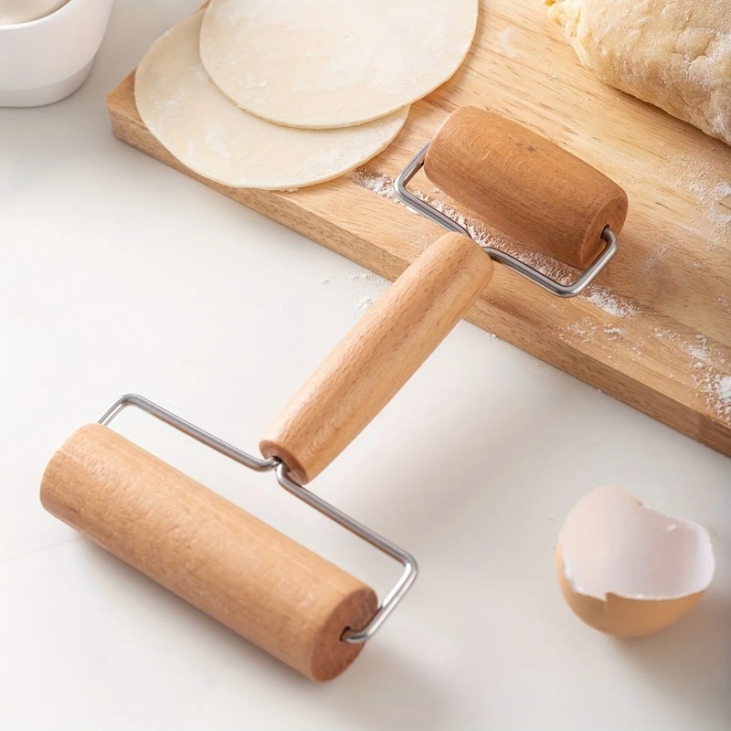 Double Dough Roller Wooden Clay Rolling Pin Craft Tool gallery