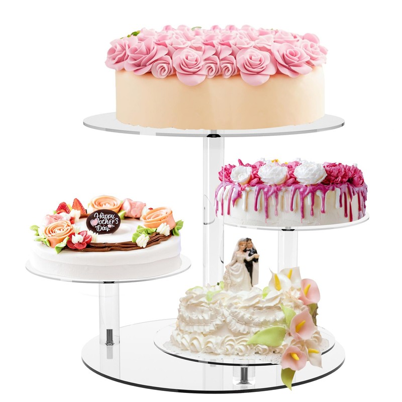 Cupcake Stand, Round Cake Stand, 4 Tier Cupcakes and Cakes Comb for 8-12 Inch…
