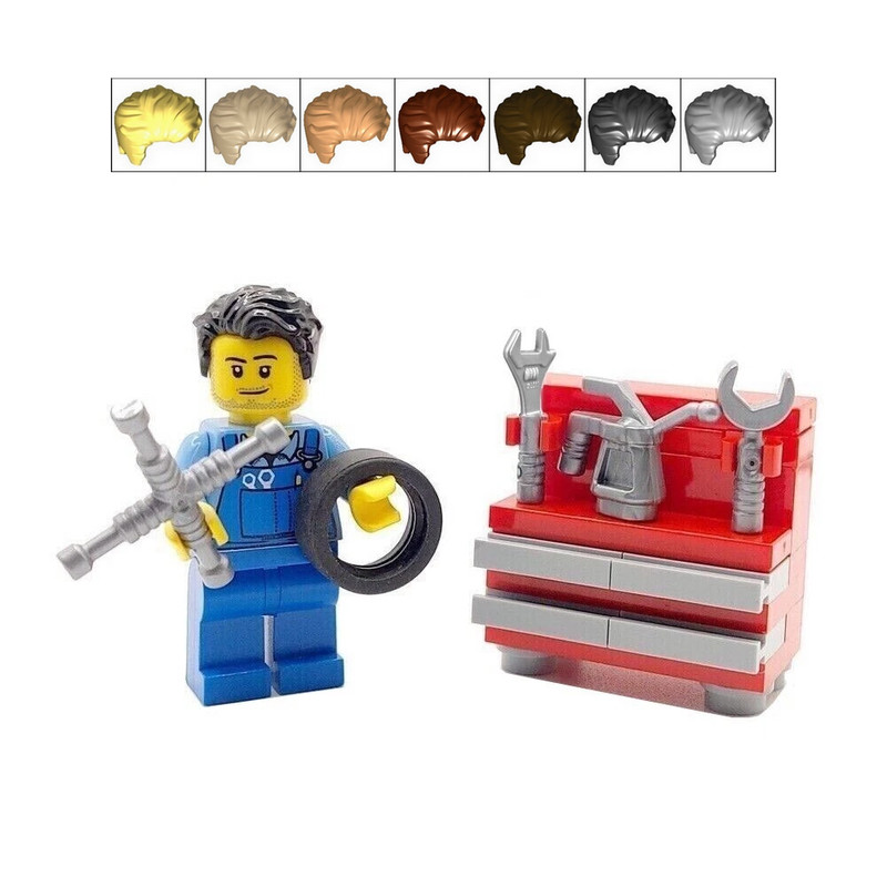 Genuine LEGO Car Mechanic Cake Topper Decoration Garage Man & Work Bench Tools
