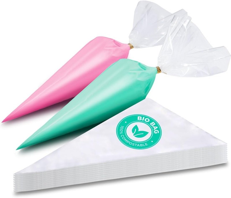 100% Compostable Piping bags - 12 Inch 100 Anti Burst Disposable Pastry Bags,