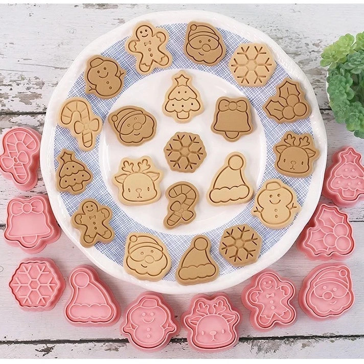 Christmas Design Cookies Cutter Festive Shape Holiday Baking Food Grade Plastic
