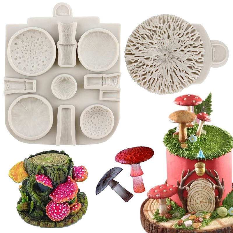 MINFEIDMS Mushroom Silicone Mold Mushroom Fondant Chocolate Molds For Cake De…