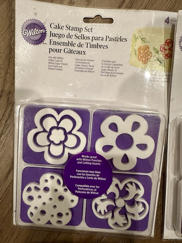 Wilton Three Different Cake Stamp Sets & Pattern Roller -NEW- gallery