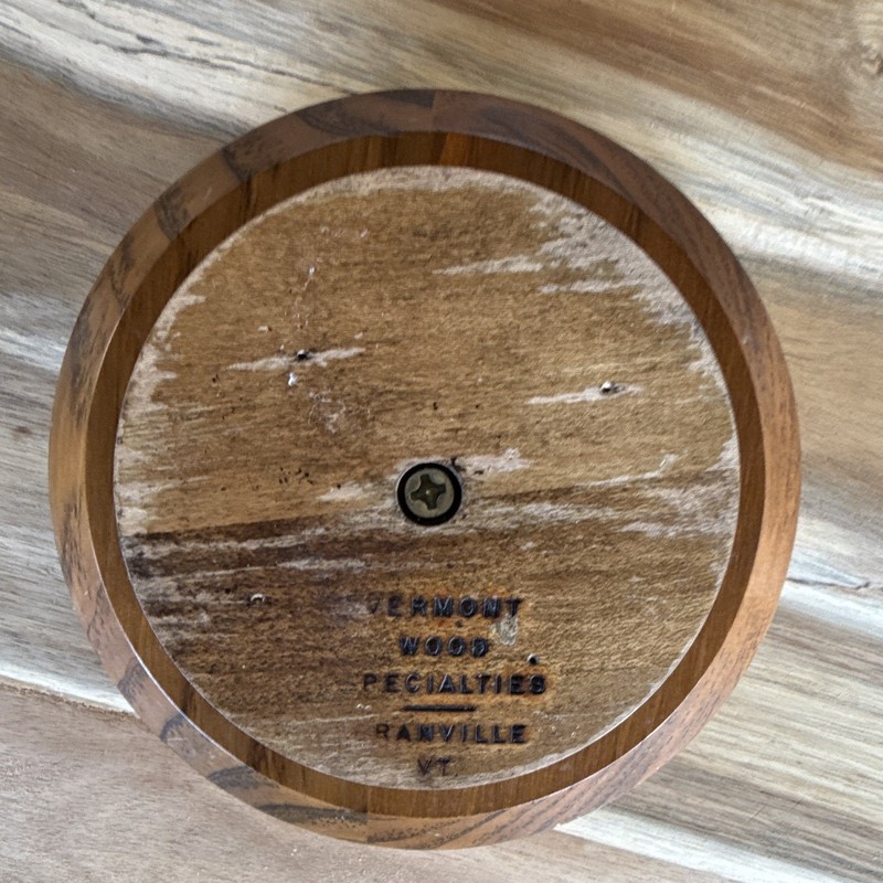 Vermont Wood Specialties Floral Round Wood Lazy Susan 6in Brown gallery