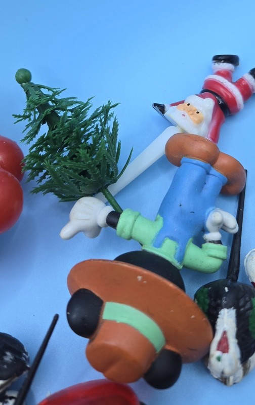 Vintage Lot of Clown Balloons Santa Mickey Cake Toppers Birthday 30 plus Pcs gallery