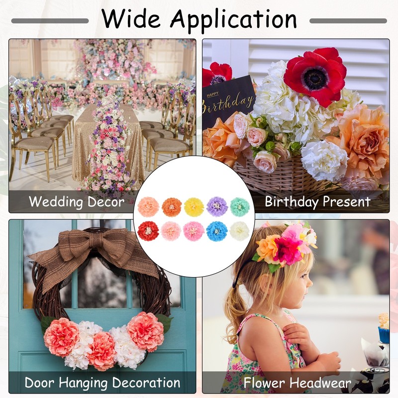 Crepe Paper Flowers, 10 Colors Tissue Paper Flowers - 8 x 8 Inch / 20 Pcs gallery