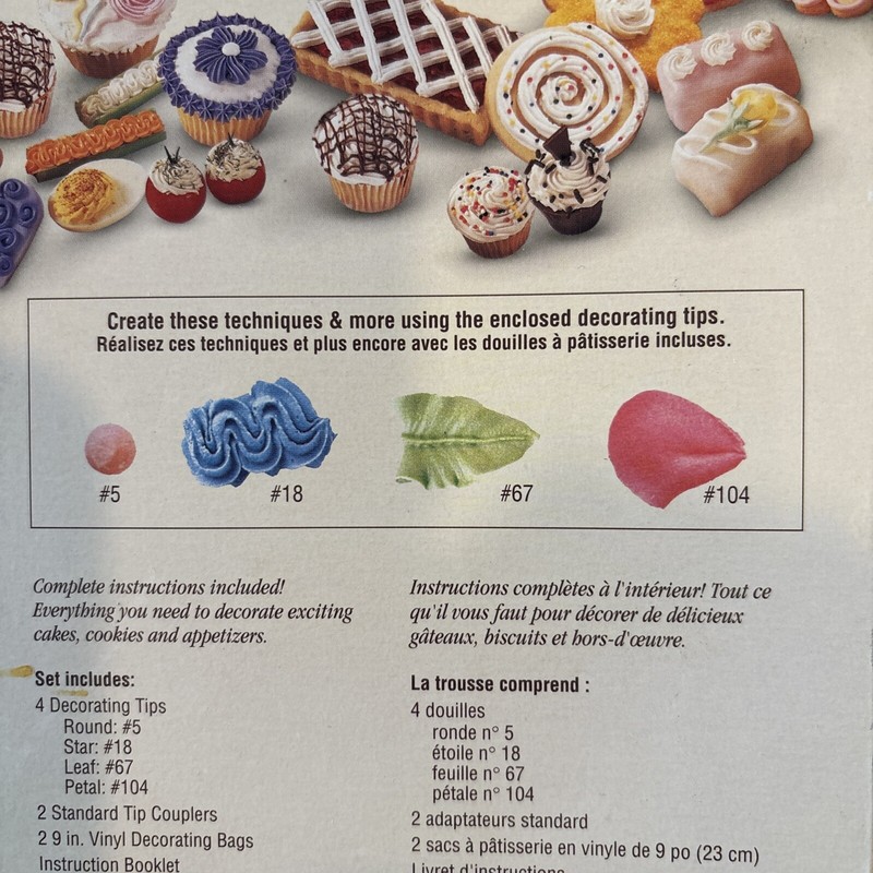 WILTON 9 Piece Cake Decorating Set Baking Accessory - NEW, 4 - Tips, 2 - Bags, gallery