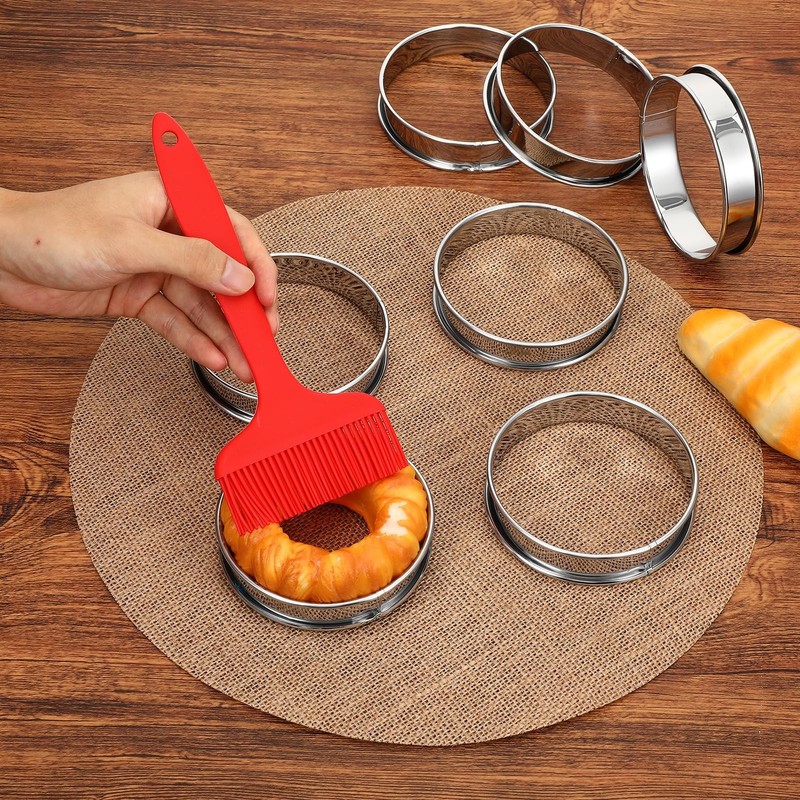 JIEYAO 20 Pack 4 Inch English Muffin Rings, Stainless Steel Cookie Rings | wi... gallery