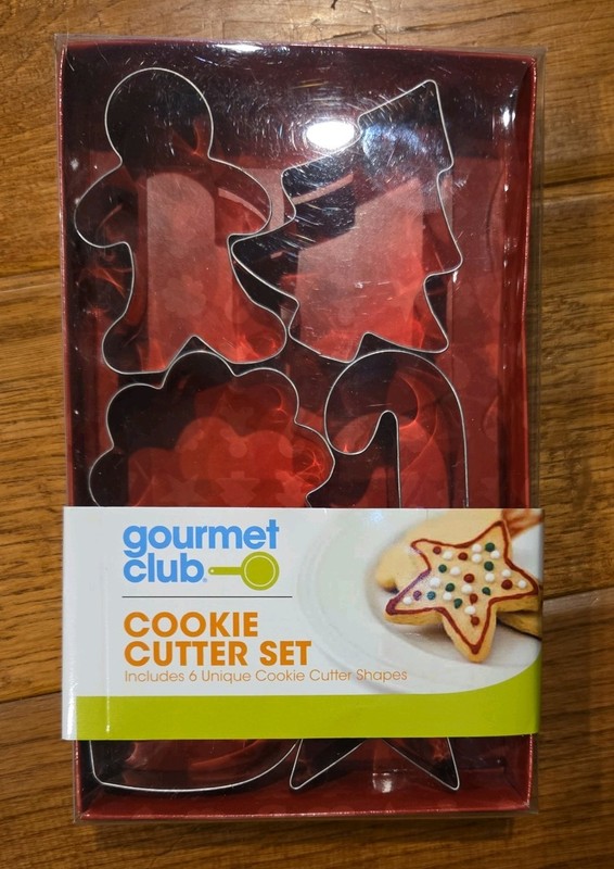 Gourmet Club Cookie Cutter Set 6 Unique Cookie Cutter Shapes NIB Christmas gallery
