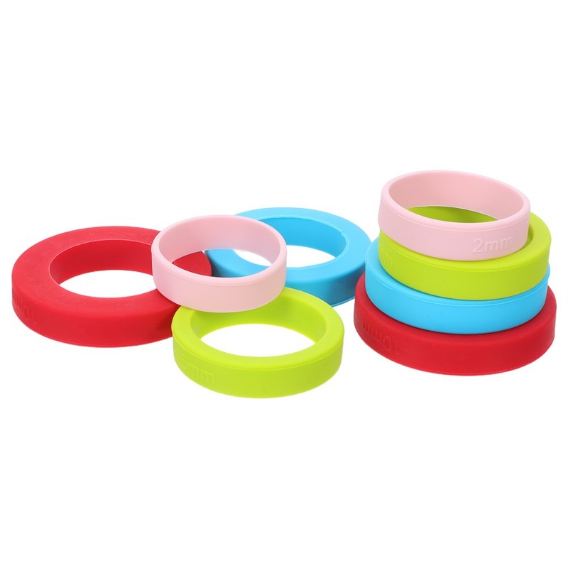 8 Pcs Rolling Pin Silicone Ring Cookie Dough Guides Pastry Thickness gallery