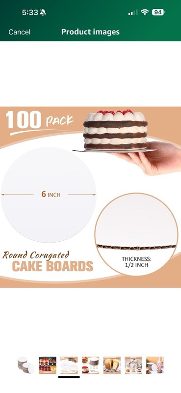 White Cake Boards round 20 Pack – 8 Inch 8” Cardboard Cake Rounds Circles gallery