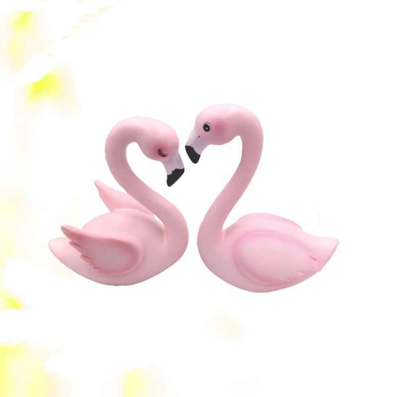2 Pcs Cake Topper Decorations Flamingo Party Favors Bird Ornament gallery