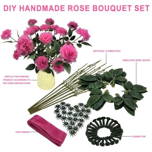 21PCS DIY Handmade Chiffon Ribbon Roses (Semi-Finished Product) - Rose Red gallery